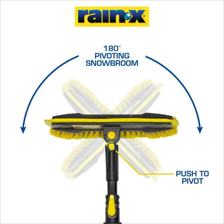 Rain-x 61 inch Extendable Car Snow Broom and Ice Scraper Tool, Black and