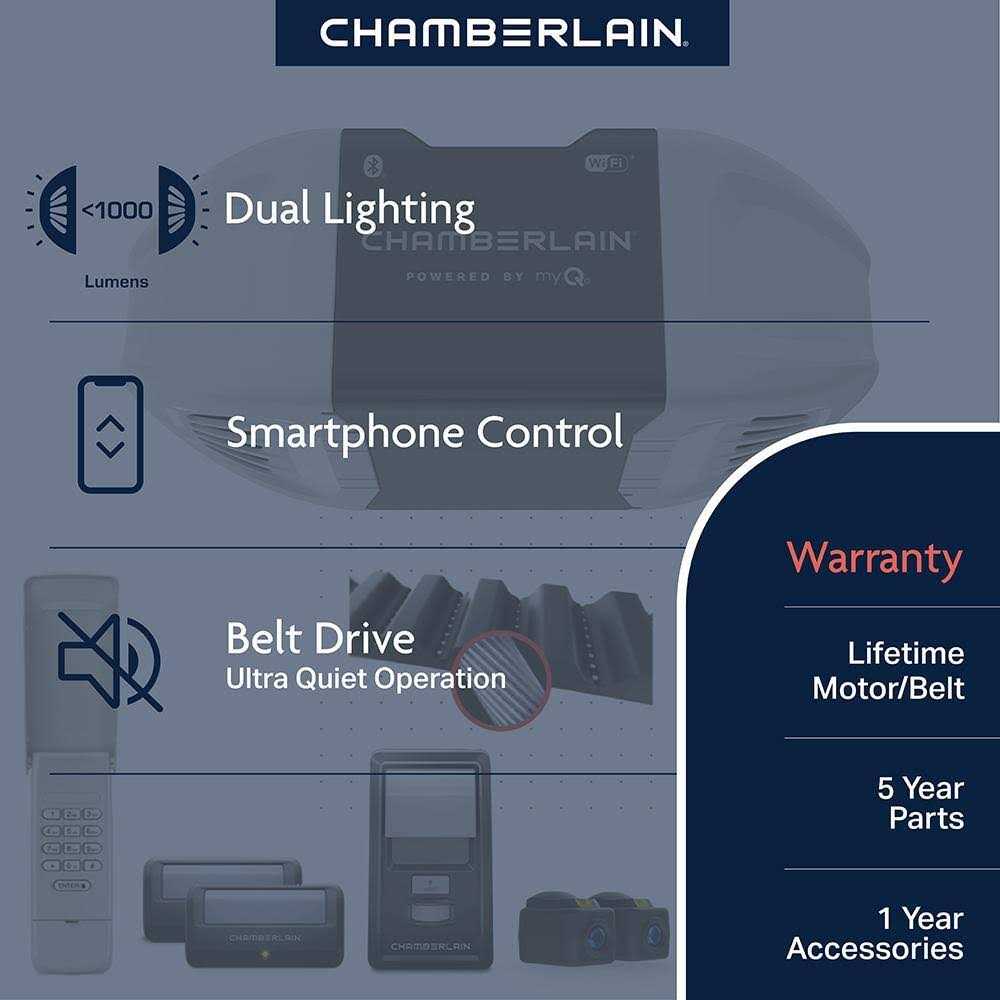 Chamberlain 3/4 HP Smart Quiet Belt Drive Garage Door Opener B4505T