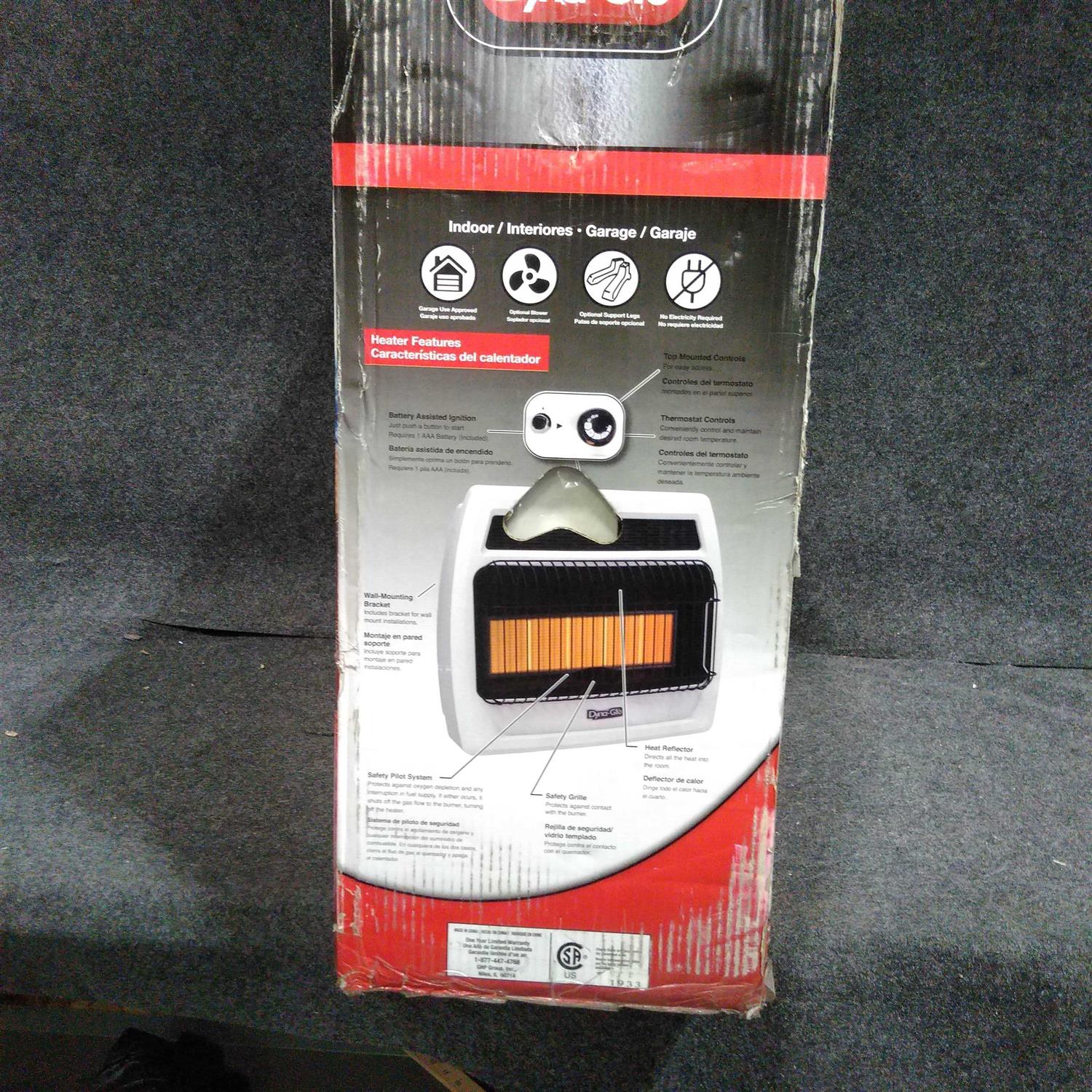 Dyna-Glo 30,000 BTU Liquid Propane Infrared Vent-Free Thermostatic Wall Heater IRSS30LPT-2P