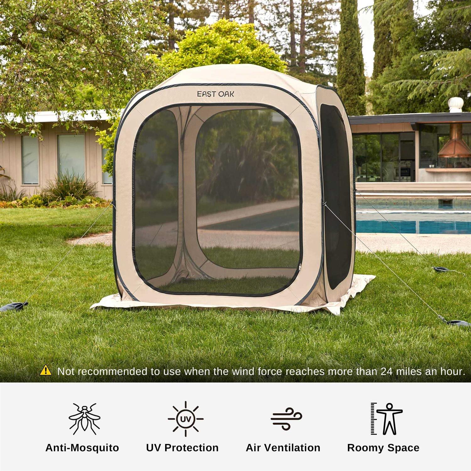 EAST OAK Screen House Tent Pop-Up Portable Screen Room Canopy Instant Screen Tent