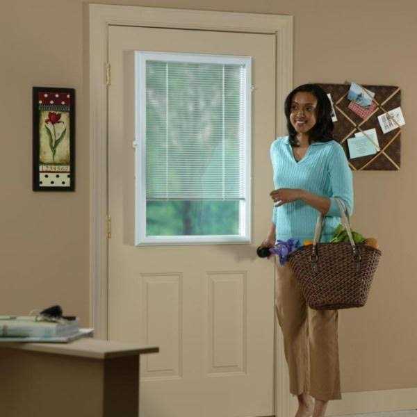 ODL 22 in. x 36 in. Add-On Enclosed Aluminum Blinds in White for Doors BWM223601