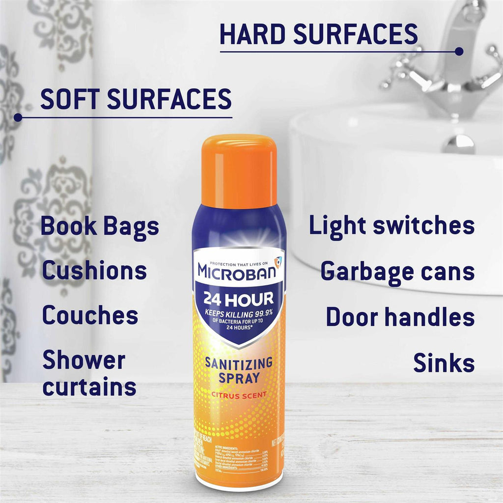 Microban 24 Hour Disinfectant Sanitizing Spray