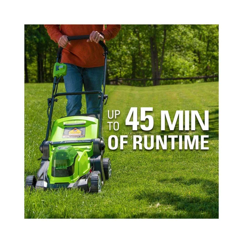 Greenworks 48V 17 in. Lawn Mower, 2 x 4Ah Batteries and Dual Port Charger Included