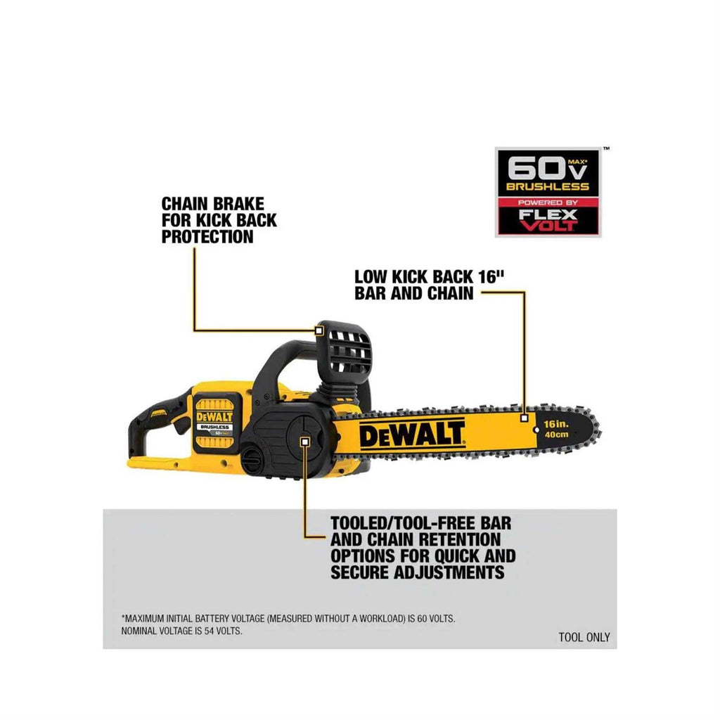 DeWalt FLEXVOLT 60V MAX* Brushless Chainsaw Kit