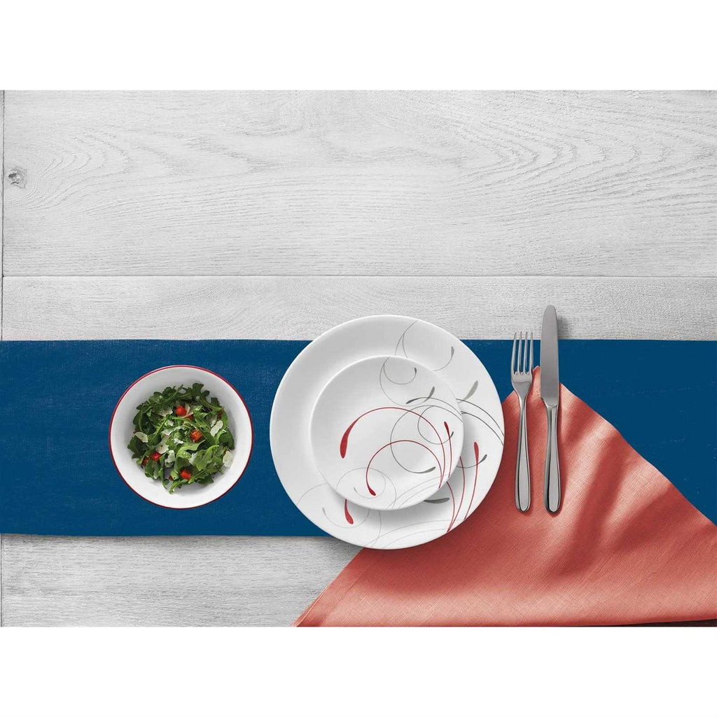 Corelle Splendor, White and Red Round 12-Piece Dinnerware Set