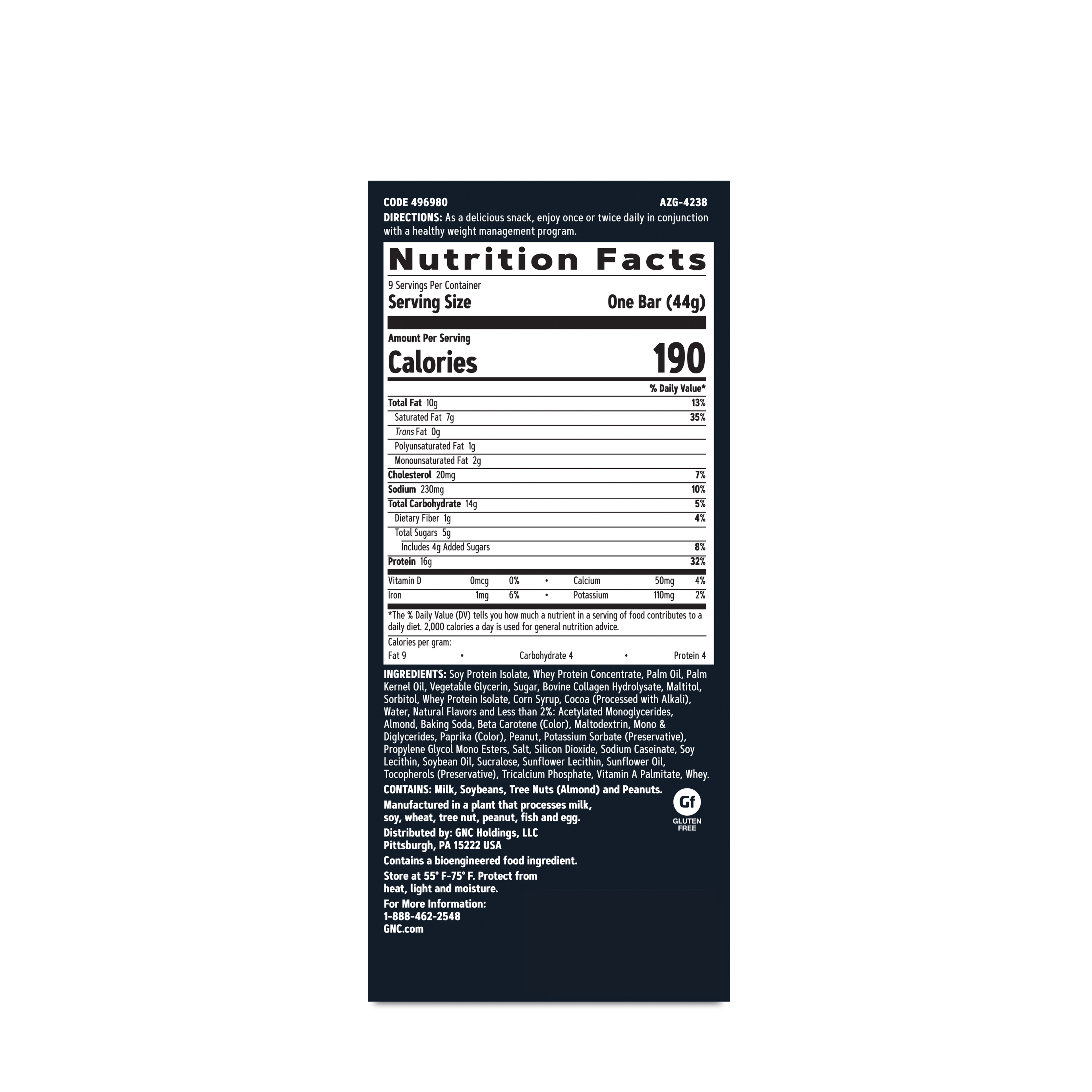 GNC Total Lean® Layered Lean Bar - Coconut Caramel (9 Bars)