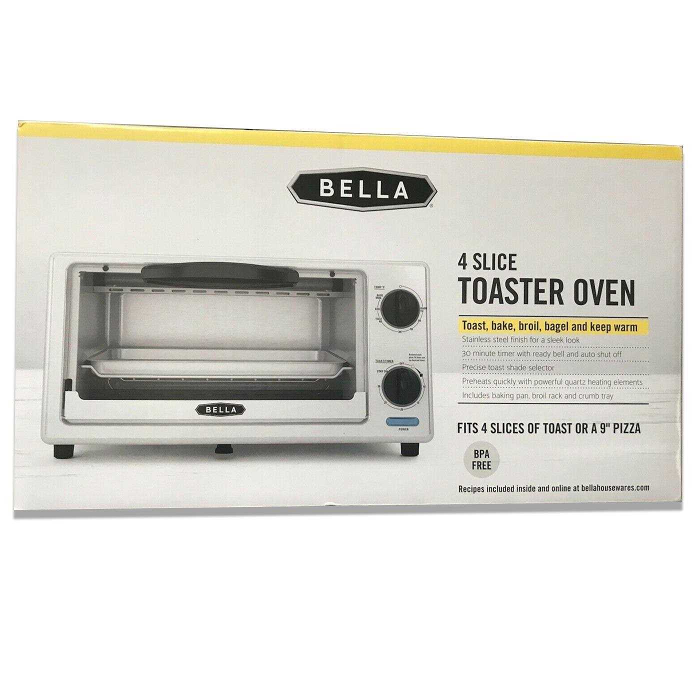 Bella 4-Slice Stainless Steel Toaster Oven