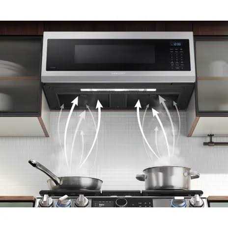 Samsung 1.1 cu. ft. Black Stainless Smart SLIM Over-the-Range Microwave