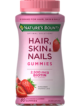 Nature's Bounty Hair, Skin & Nails, 2,500 mcg of Biotin, 80 Gummies