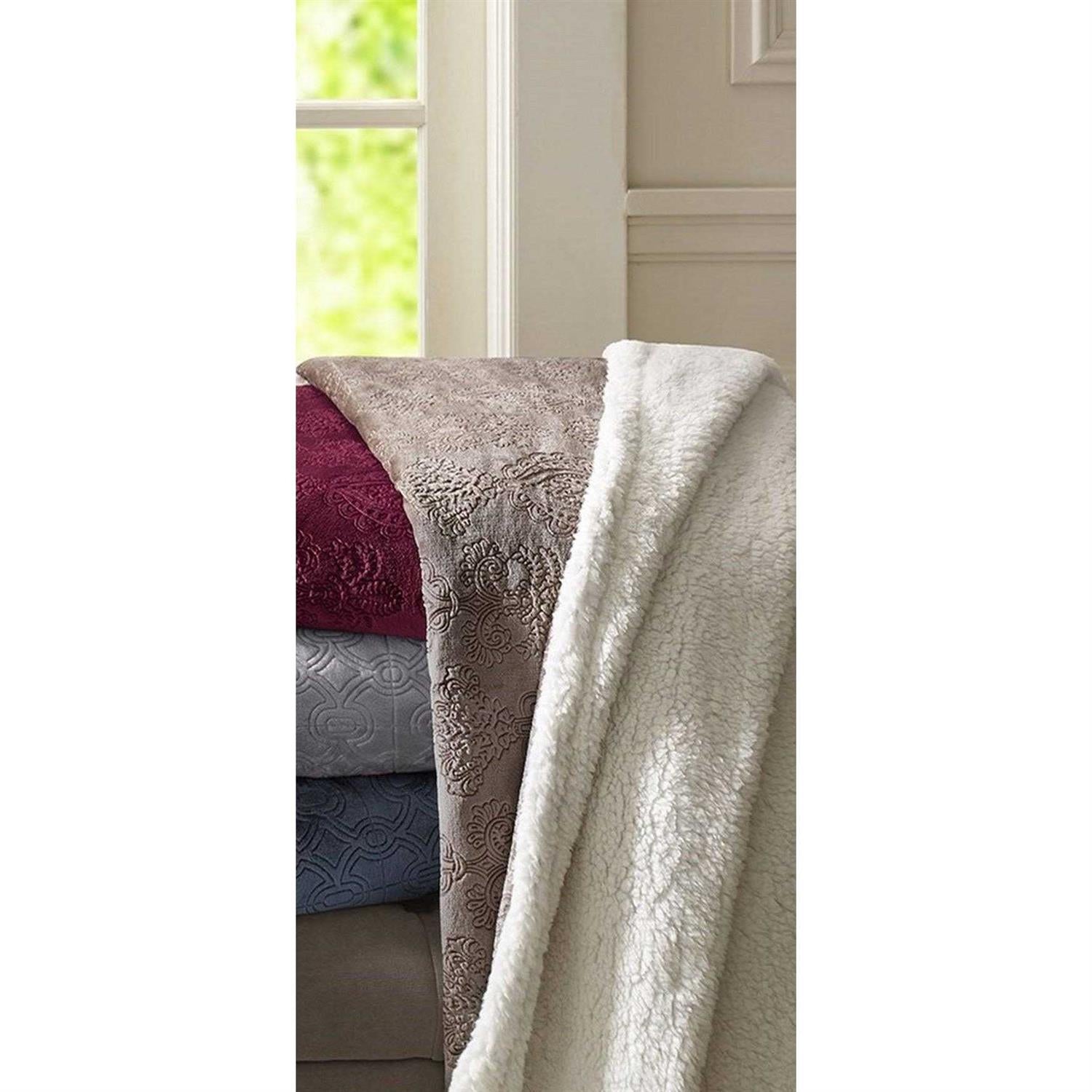 Madison Park Elma Oversized Textured Plush Throw