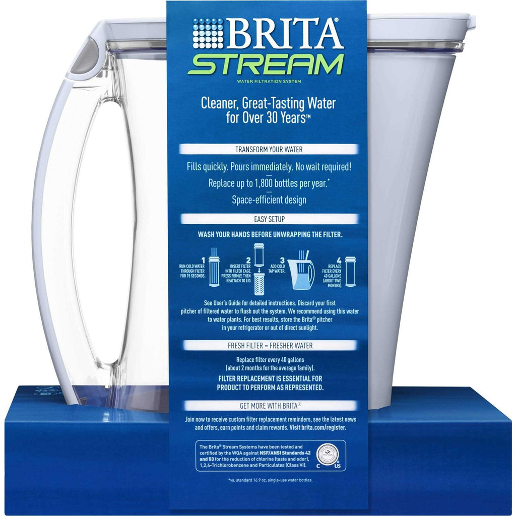 Brita Stream 12-Cup Filter as You Pour Water Pitcher