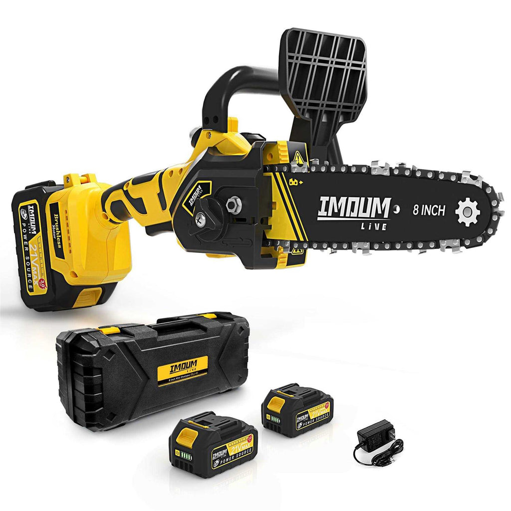 Imoumlive Brushless Mini Chainsaw 8-Inch
