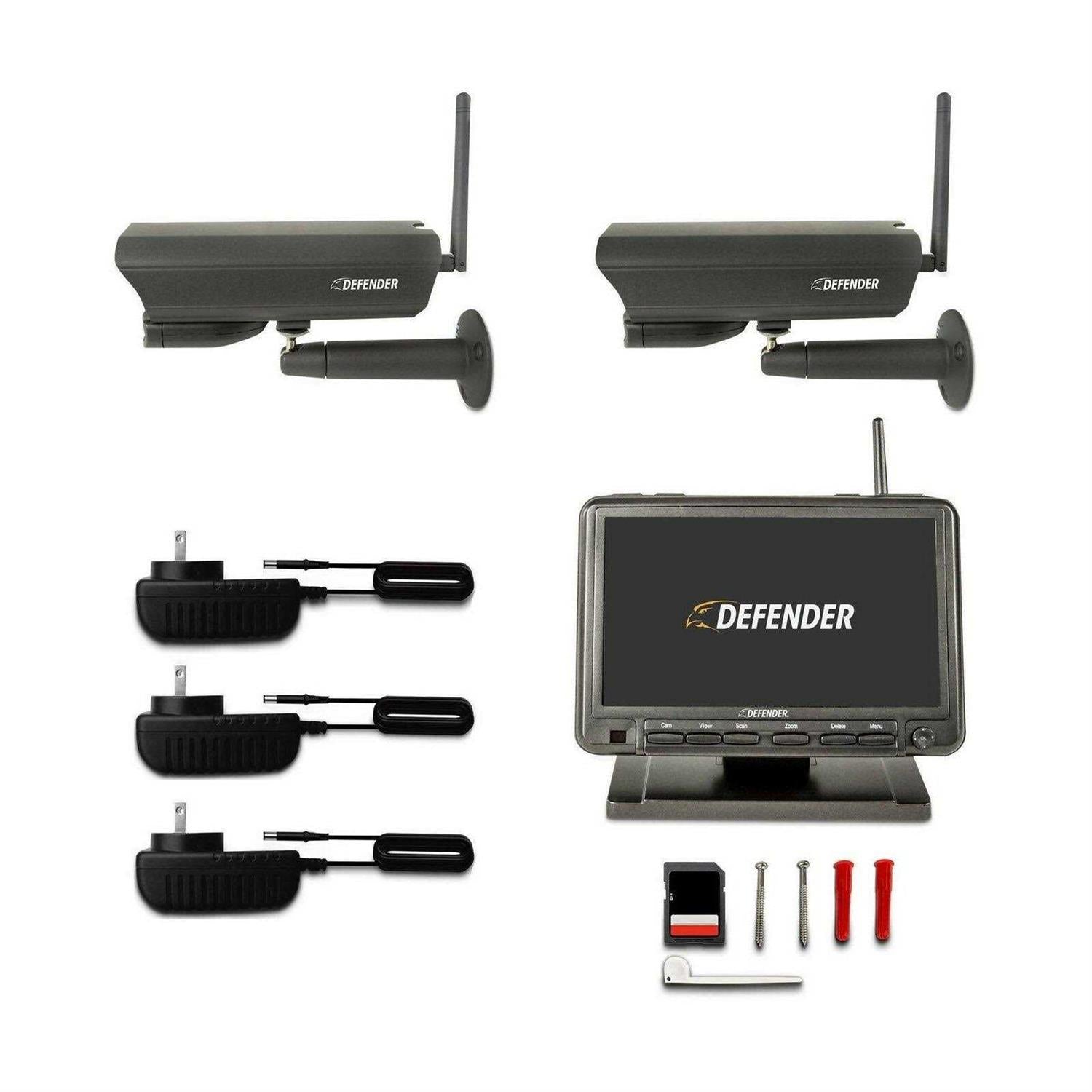 Defender PhoenixM2 Digital Wireless 7 in. Monitor DVR Security System with 2 Night Vision