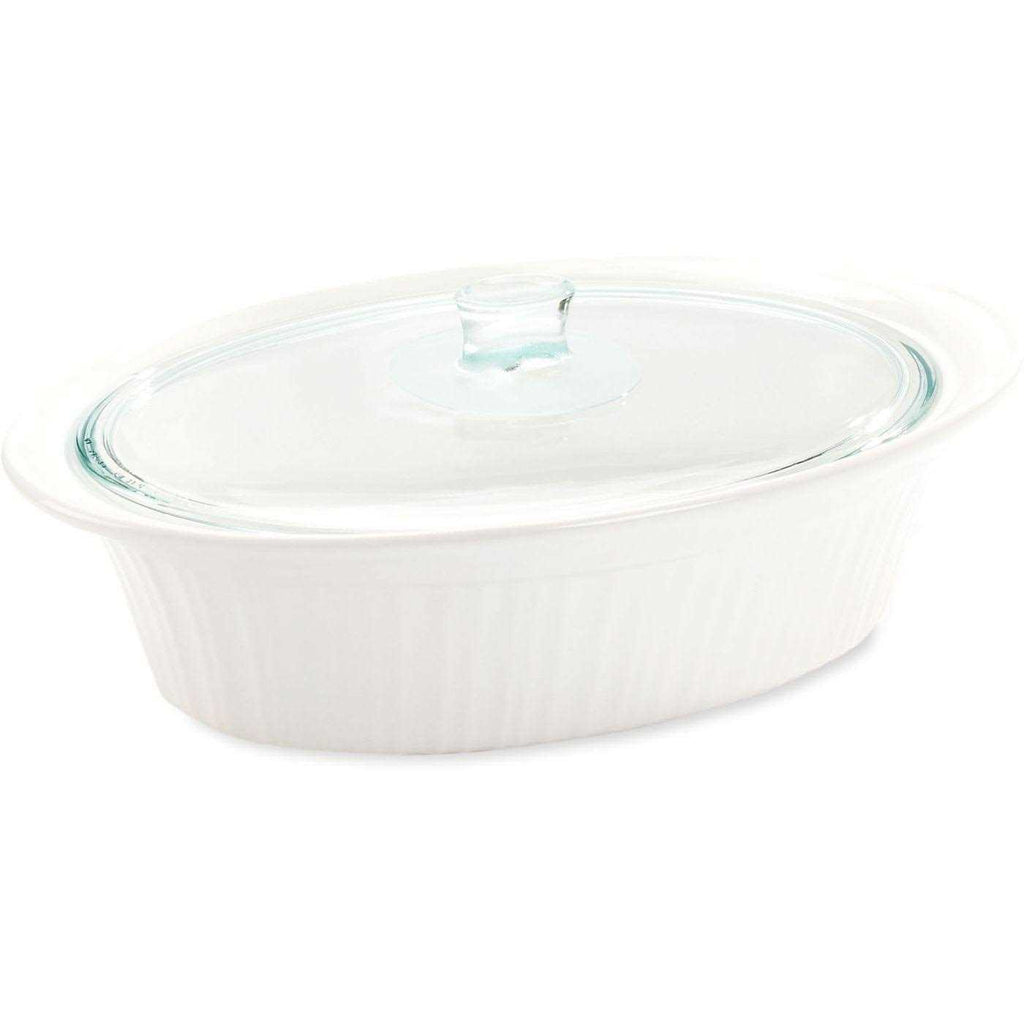 Corningware French White 4 Quart Oval Casserole with Cover