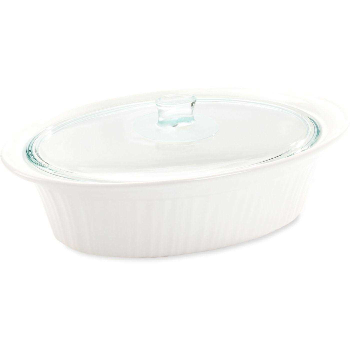 Corningware French White 4 Quart Oval Casserole with Cover