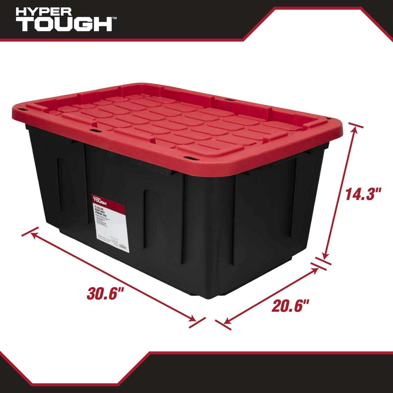 Hyper Tough 27 Gallon Stackable Snap Lid Plastic Storage Bin Container