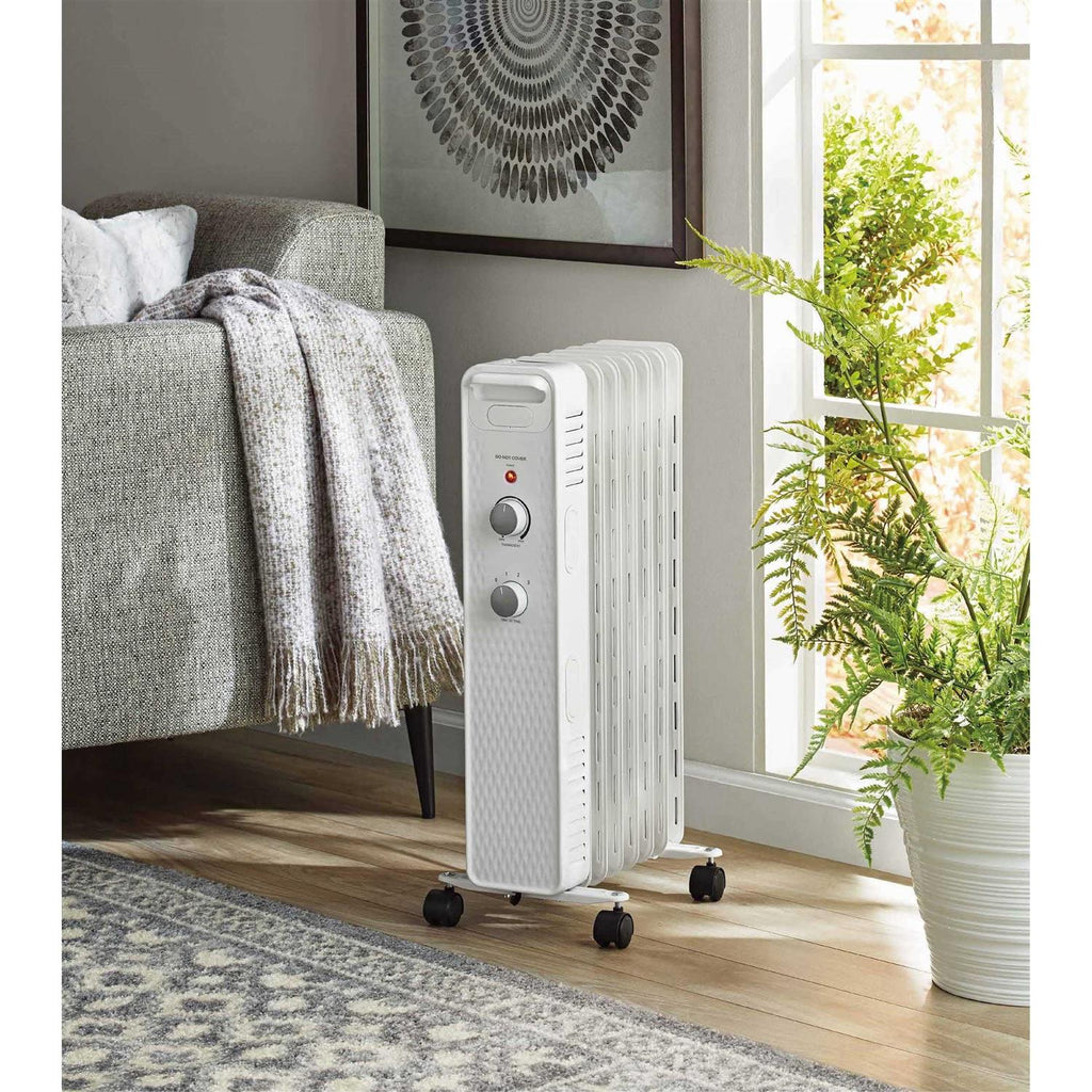 Mainstays 1500W Mechanical Oil Filled Electric Radiant Space Heater WSH07O2AWW