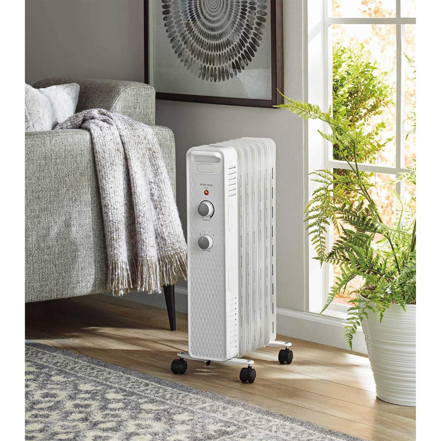 Mainstays 1500W Mechanical Oil Filled Electric Radiant Space Heater WSH07O2AWW