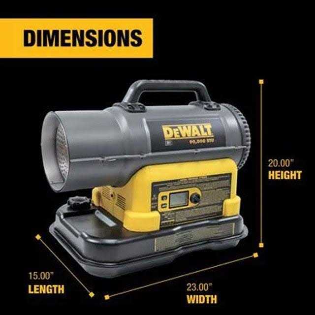 DEWALT 90,000 BTU Cordless Forced Air Kerosene/Diesel Heater F340991
