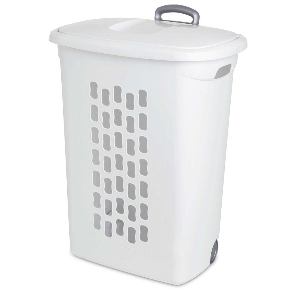 Sterilite Wheeled Hamper White