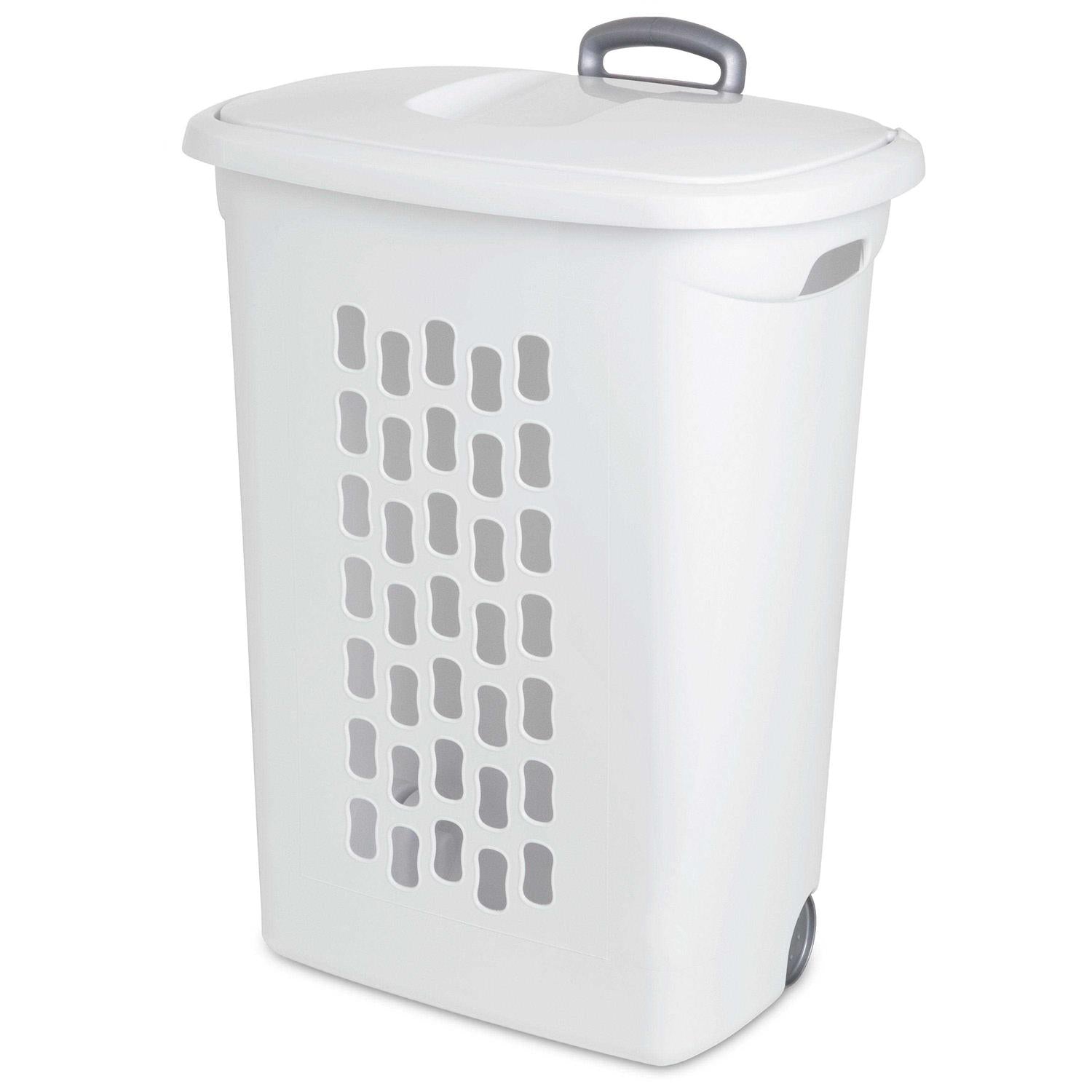 Sterilite Wheeled Hamper White