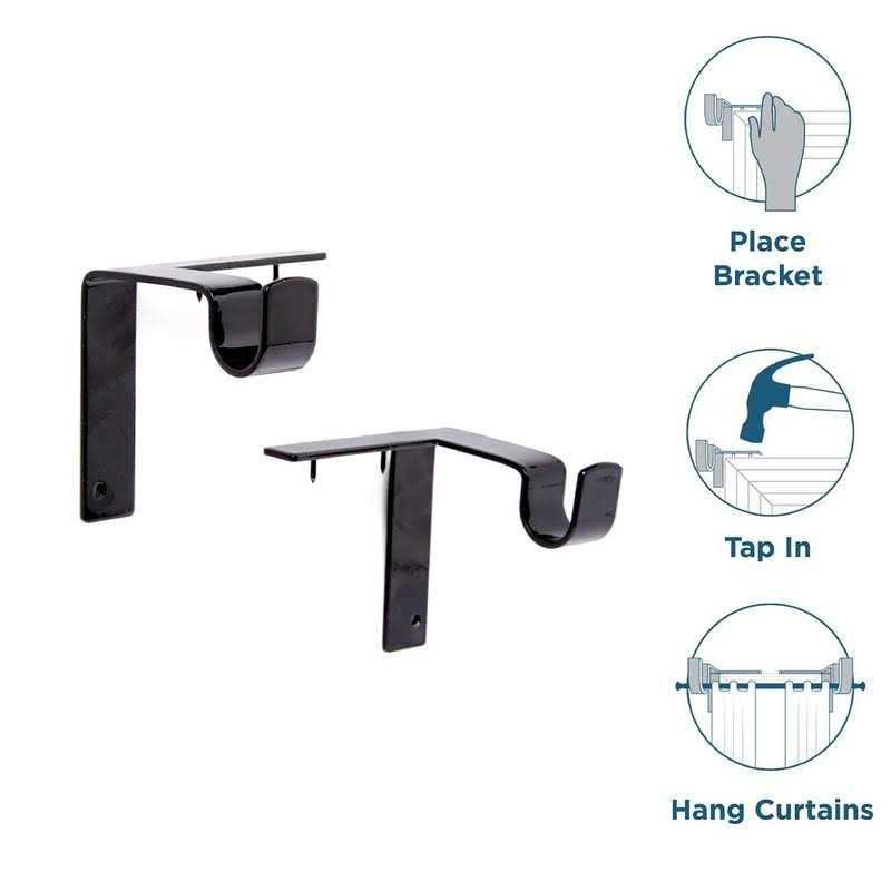 Kwik-Hang Enamel No Drill Curtain Rod Bracket
