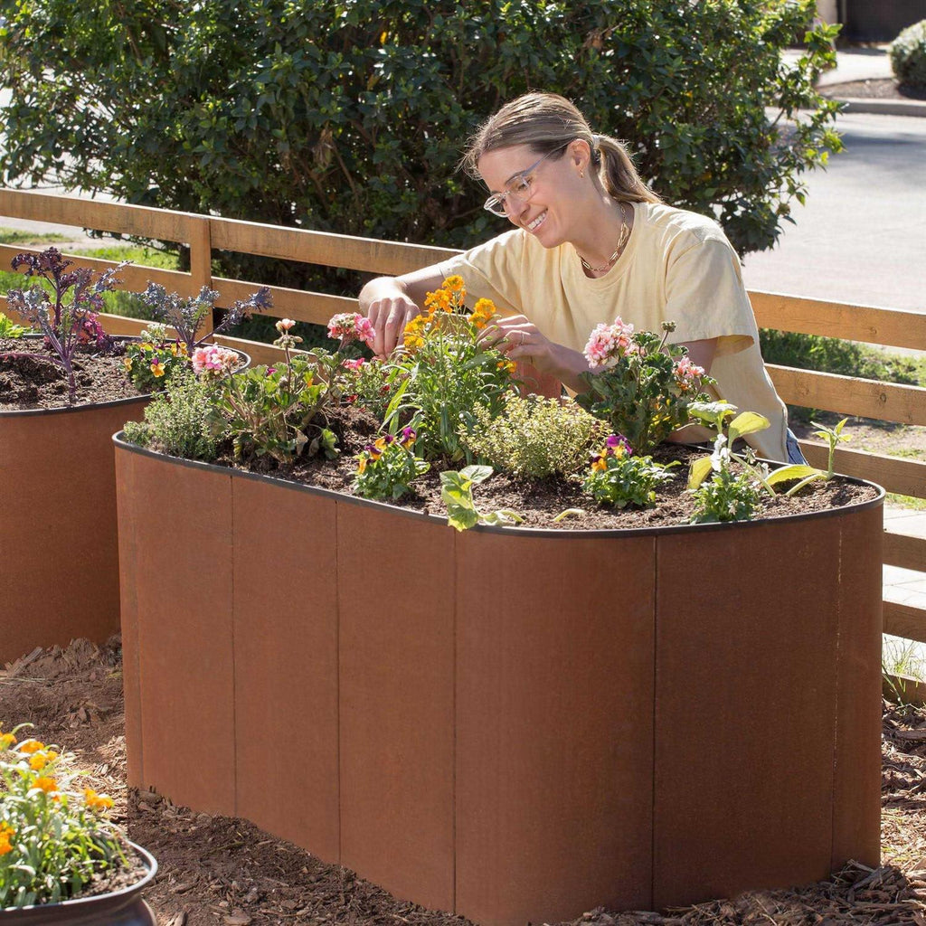 Birdies 24 Tall Corten Steel Modular Raised Garden Bed
