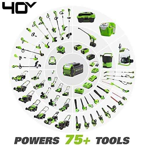 Greenworks 40V 8 Brushless Edger, 4.0Ah USB Battery and Charger Included