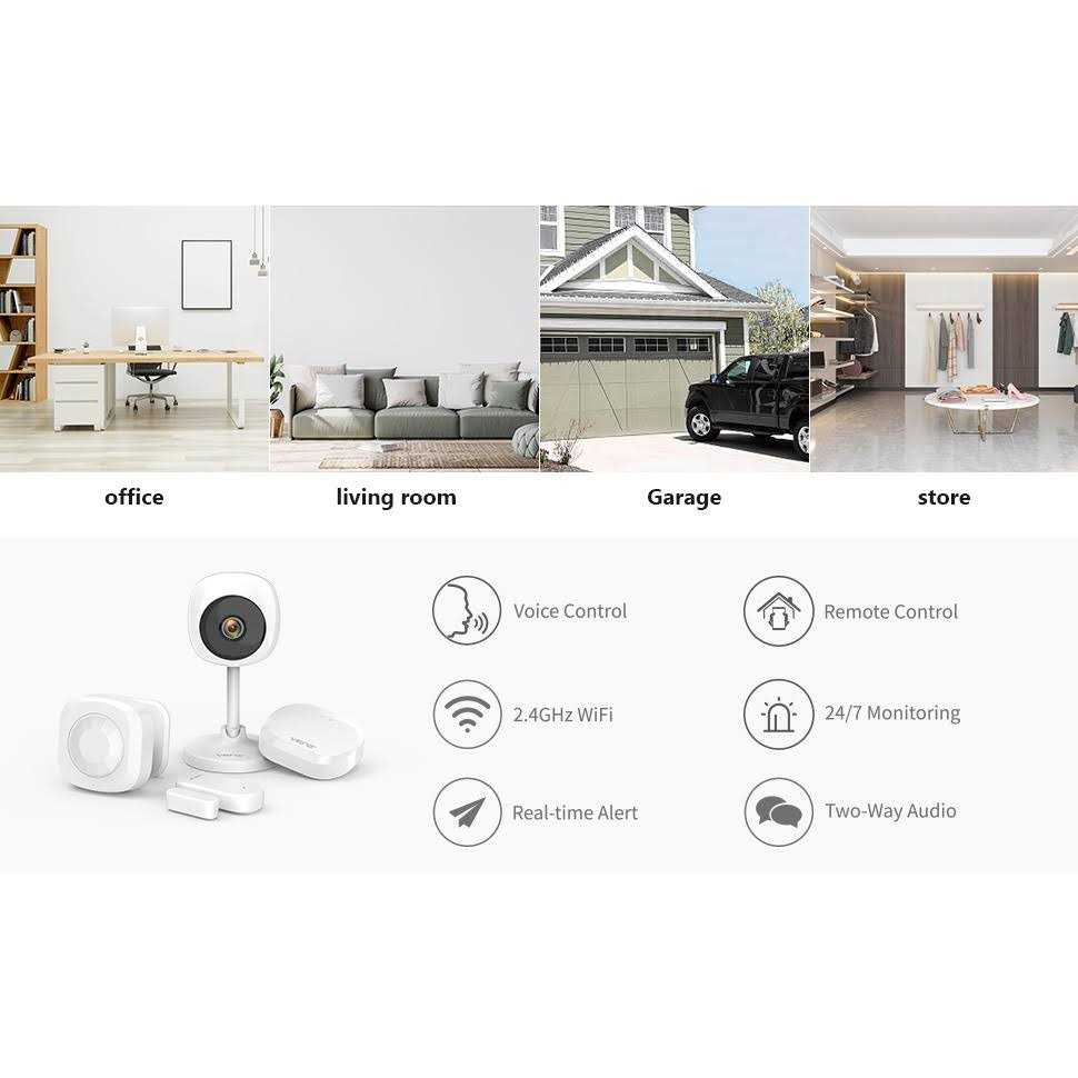 VENZ 4 Piece Wireless Home Security System Optional 24/7 Professional Monitoring