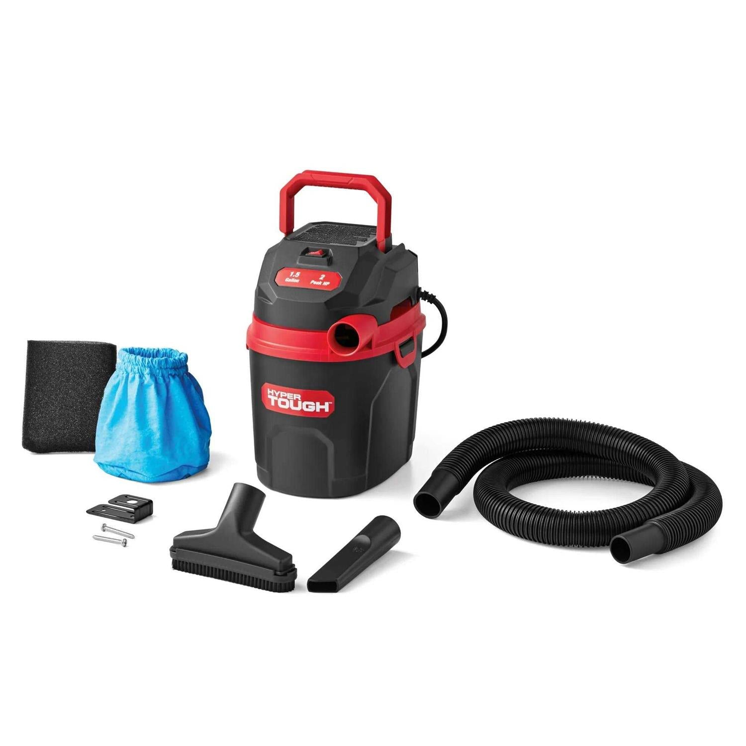 Hyper Tough 1.5 Gallon 2 Peak HP Poly Wet/Dry Vacuum VH105 3502