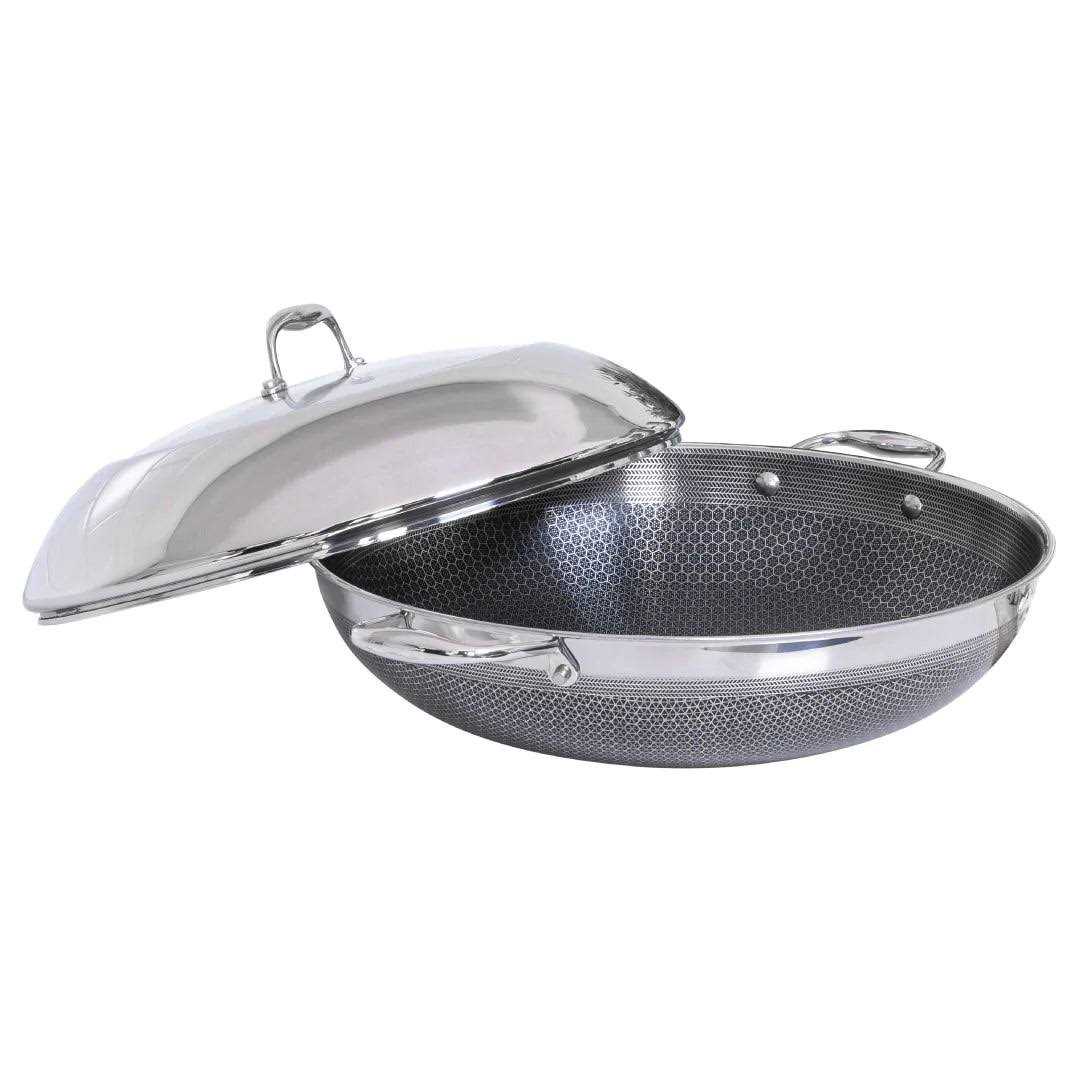 HexClad Cookware 14 Hybrid Wok with Lid