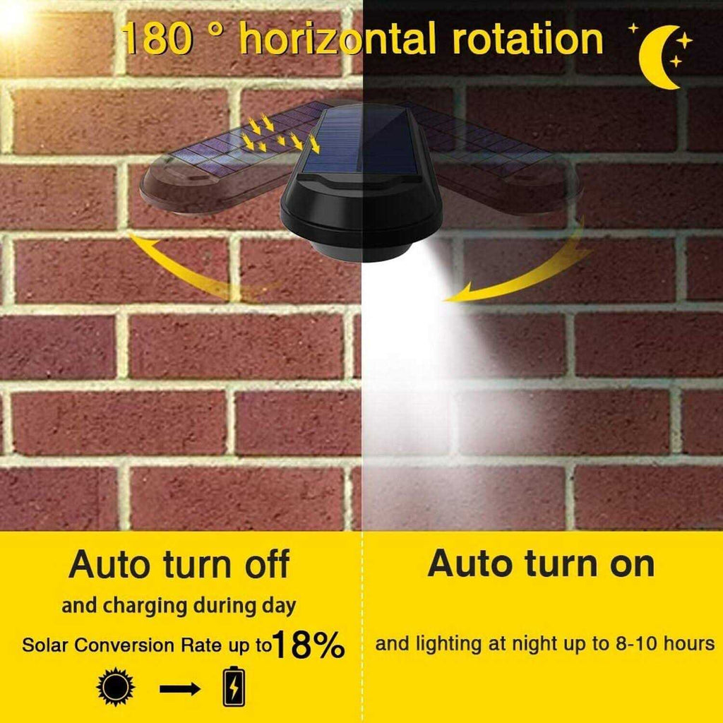 ROSHWEY Solar Gutter Lights 200LM 18 LED Gutter Solar Lights Outdoor Waterproof