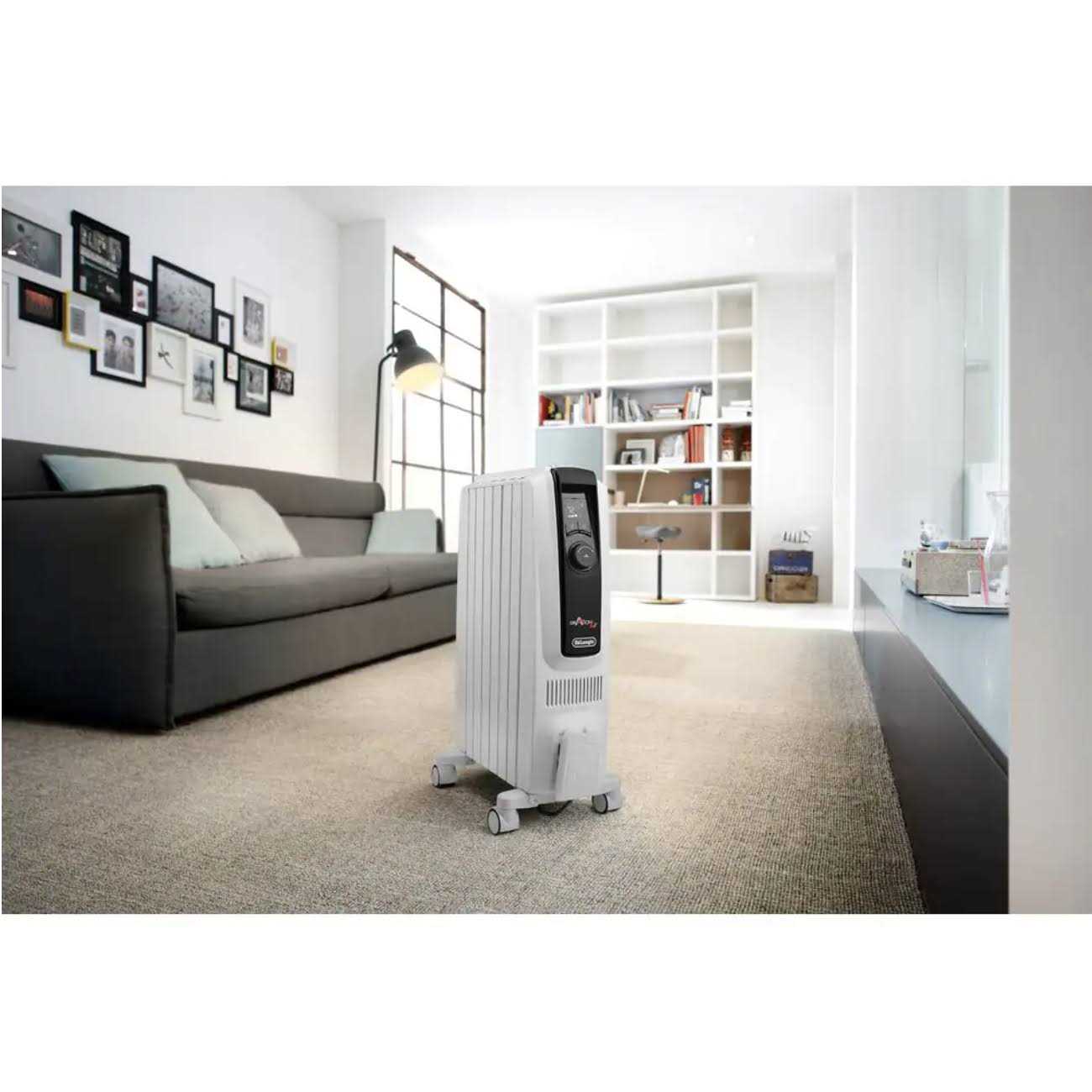 Delonghi 1500-Watt 5120 BTU Electric Oil Filled Radiator Space Heater Quiet Full Room Comfort