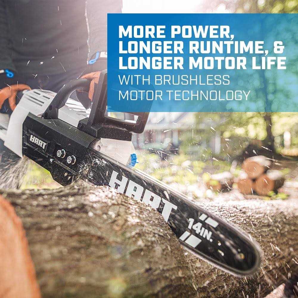HART 40-Volt Cordless Brushless 14-inch Chainsaw Kit 4.0Ah Lithium-Ion Battery