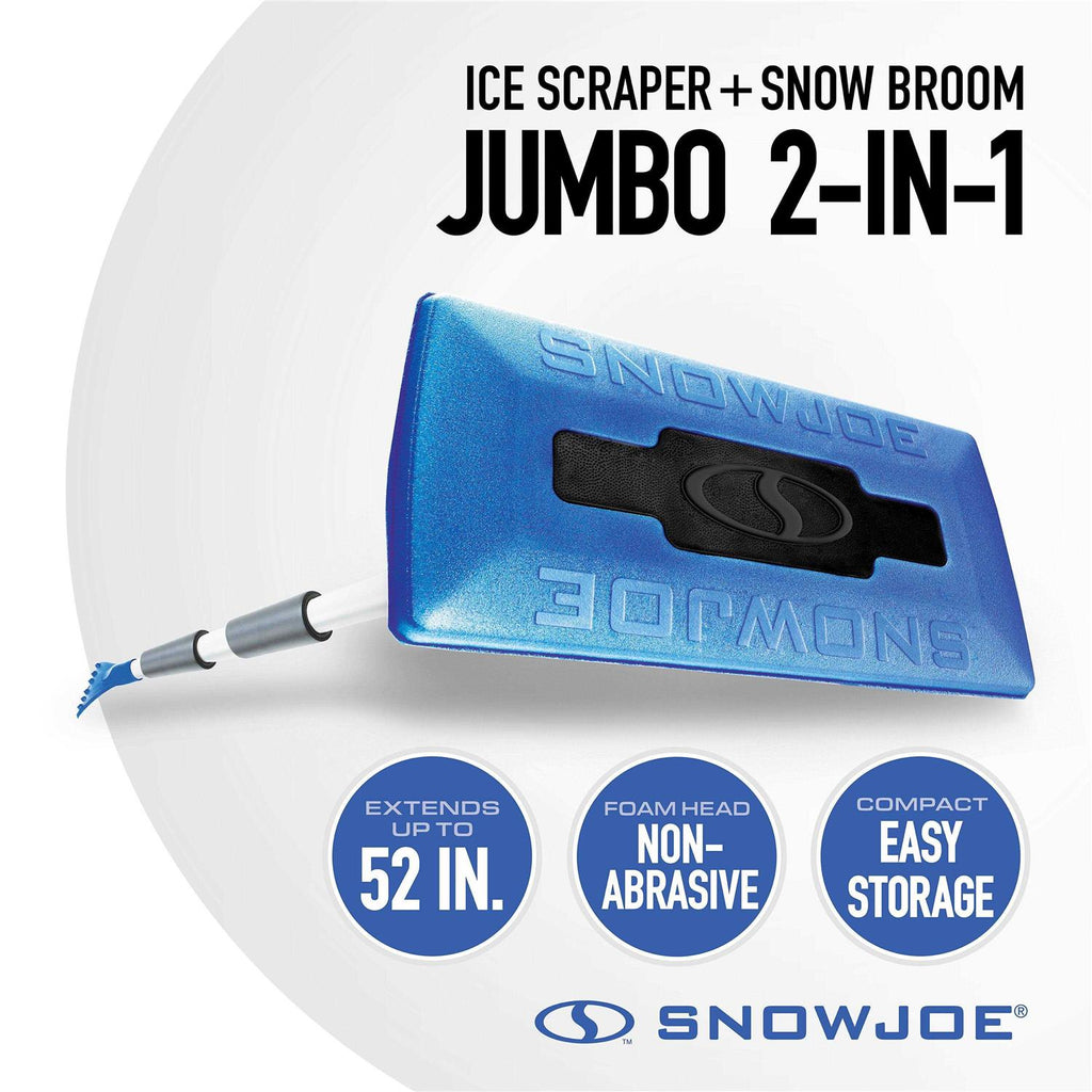 Snow Joe 2-In-1 Telescoping Jumbo Snow Broom + Ice Scraper