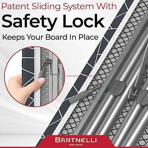 Bartnelli Ironing Board Space-Saving and Ultimate Iron Board Experience 13×43