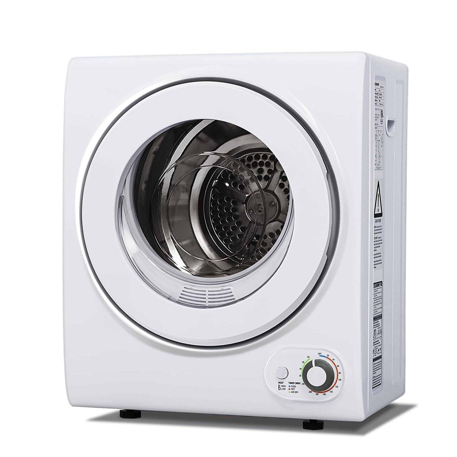 Euhomy 110V Portable Clothes Dryer 850W Compact Laundry Dryers 1.5 cu.ft Front Load Stainless Steel Electric Dryers Machine with Stainless Steel Tub