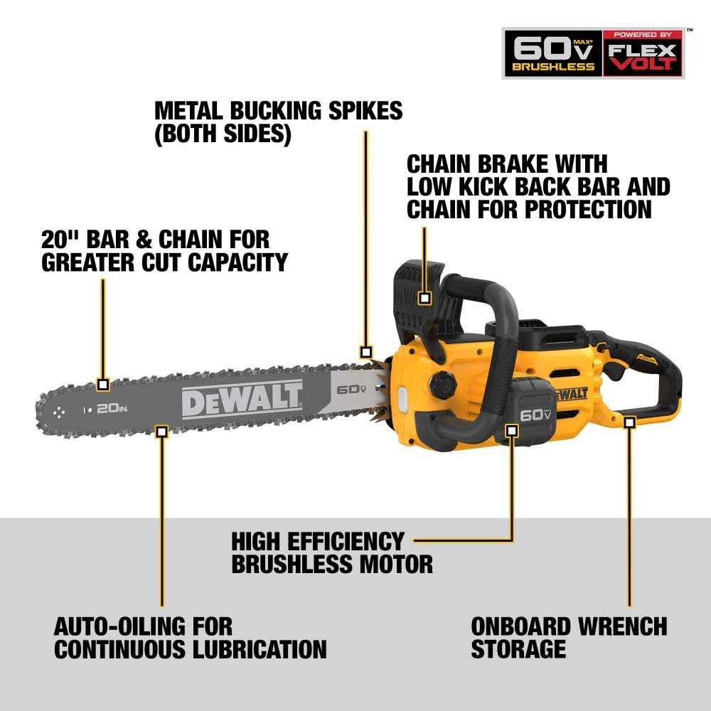 DEWALT 60V MAX Brushless Cordless 20 in. Chainsaw DCCS677B