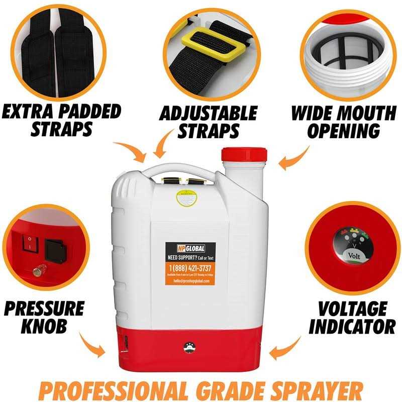 NPGLOBAL 4.2 Gallon Battery Backpack Sprayer 8 Nozzles
