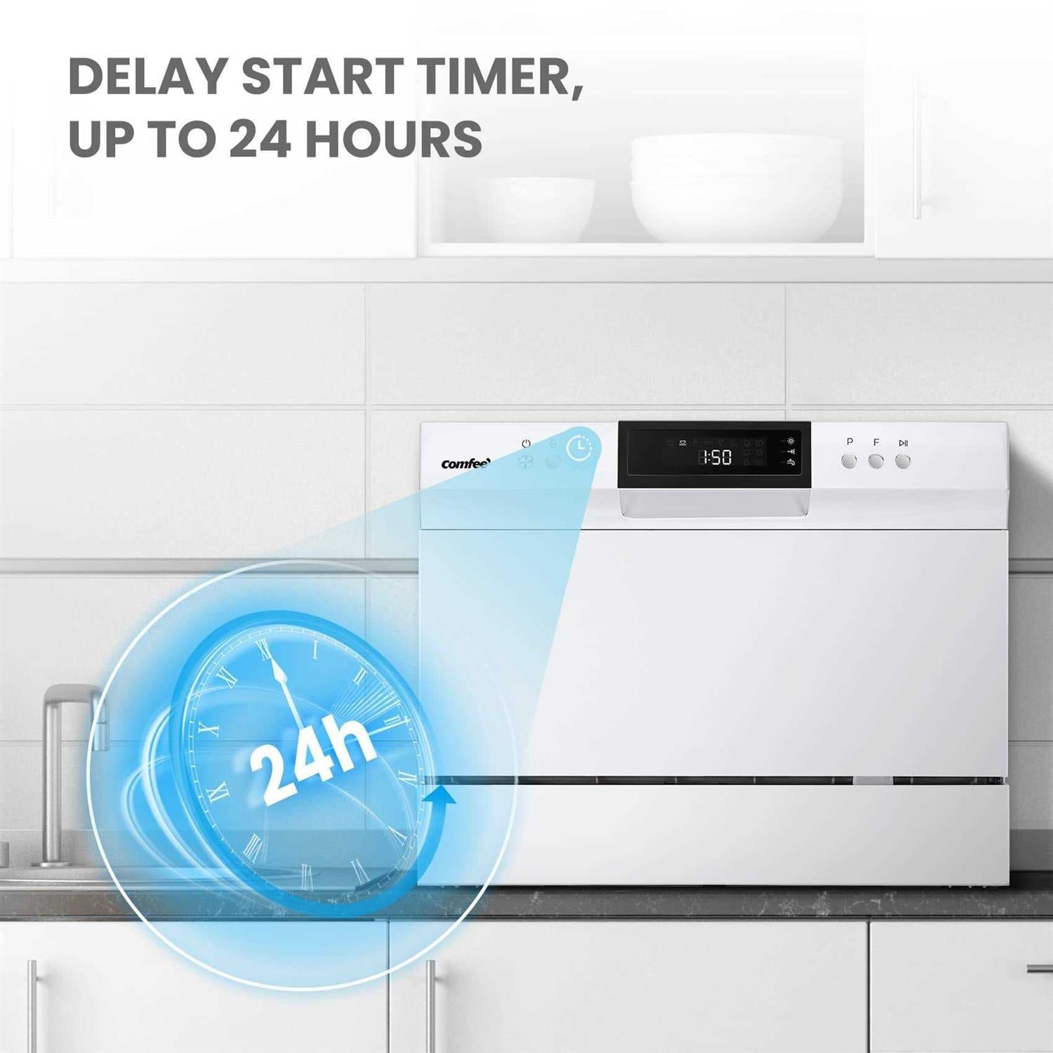 COMFEE’ Countertop Dishwasher Energy Star Portable Dishwasher 6 Place Settings