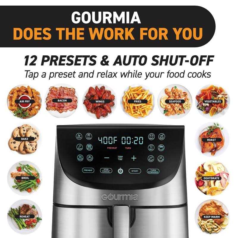 Gourmia 8 Qt. Stainless Steel Digital Air Fryer