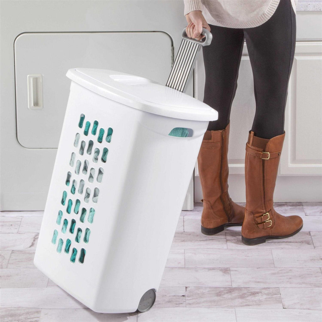 Sterilite Wheeled Hamper White