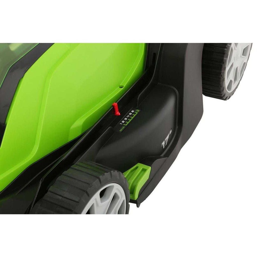 Greenworks 48V 17 in. Lawn Mower, 2 x 4Ah Batteries and Dual Port Charger Included