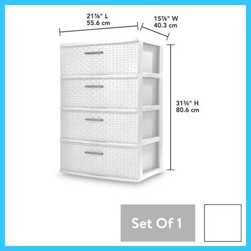 Sterilite 3-Drawer Wide Weave Tower