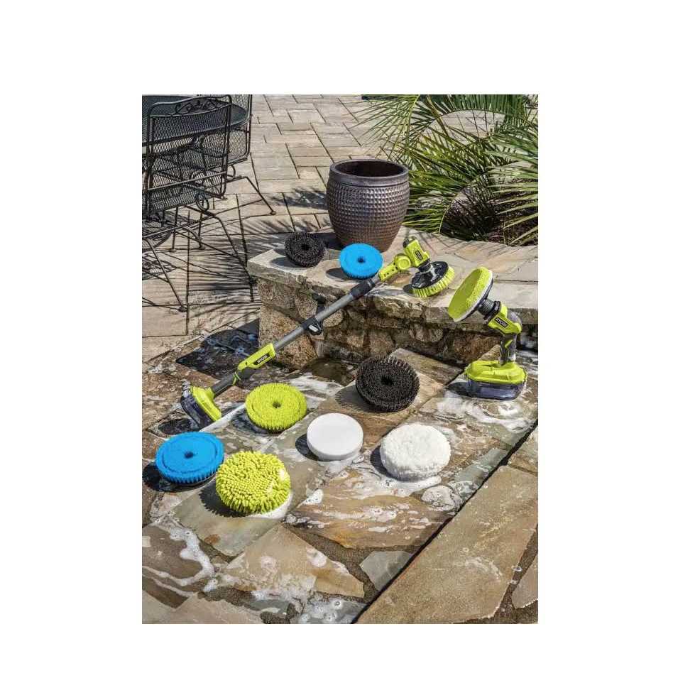 RYOBI 18-Volt ONE+ Cordless Telescoping Power Scrubber P4500