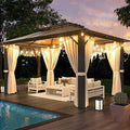 Jolydale Hardtop Gazebo, Double Roof Gazebo, Aluminum Frame Netting and