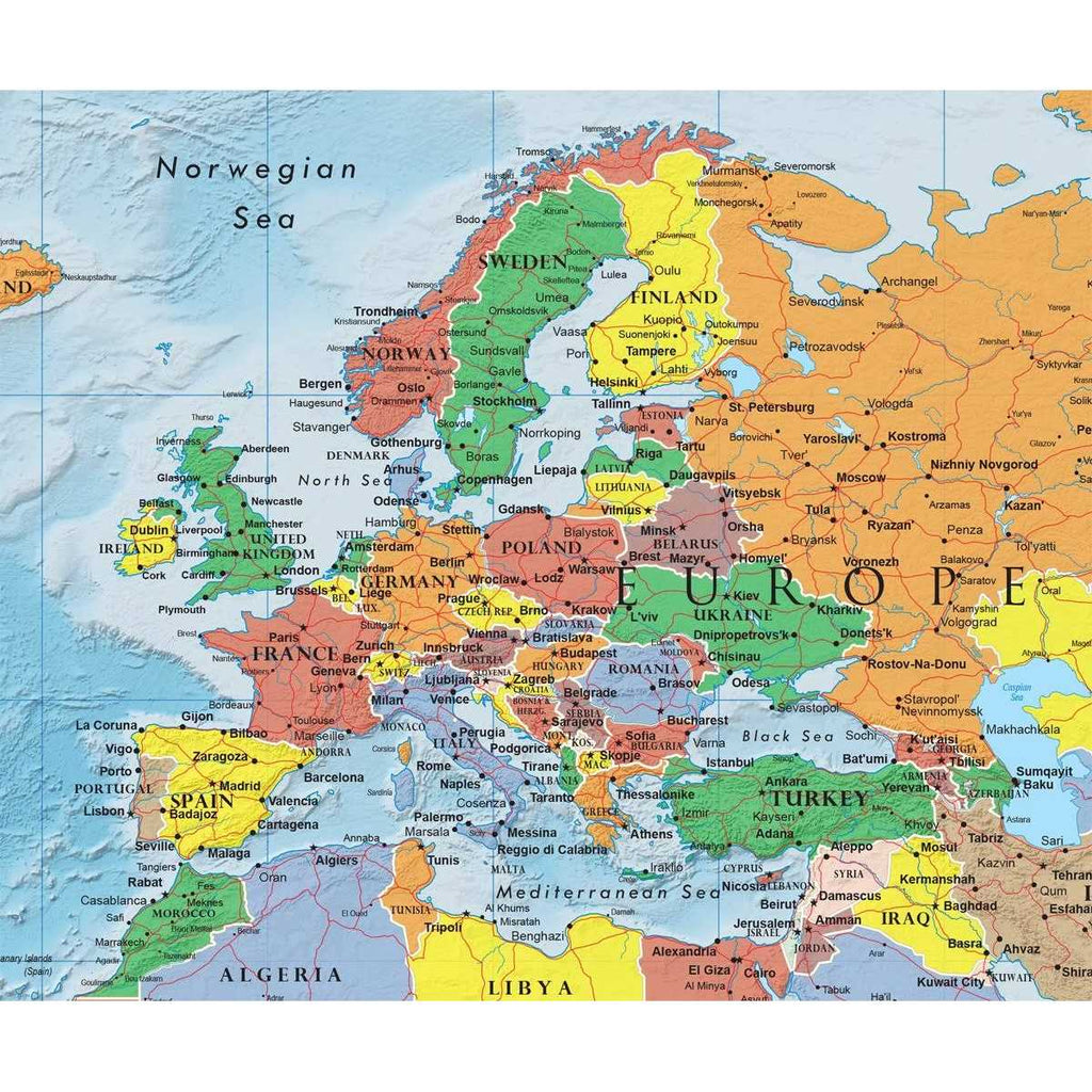 Swiftmaps 24h x 36w World Premier Wall Map Poster Mural