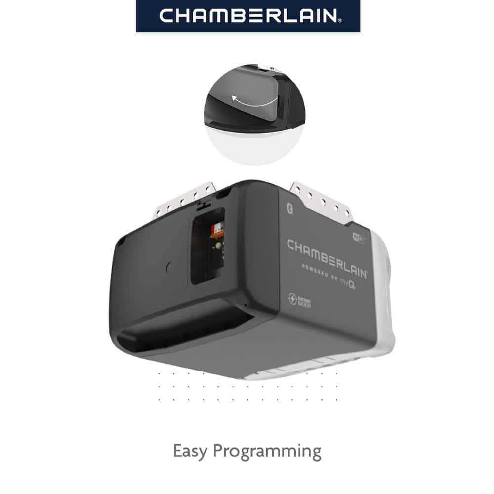 Chamberlain 1/2 HP Smart Quiet Belt Drive Garage Door Opener/battery Backup B2211T