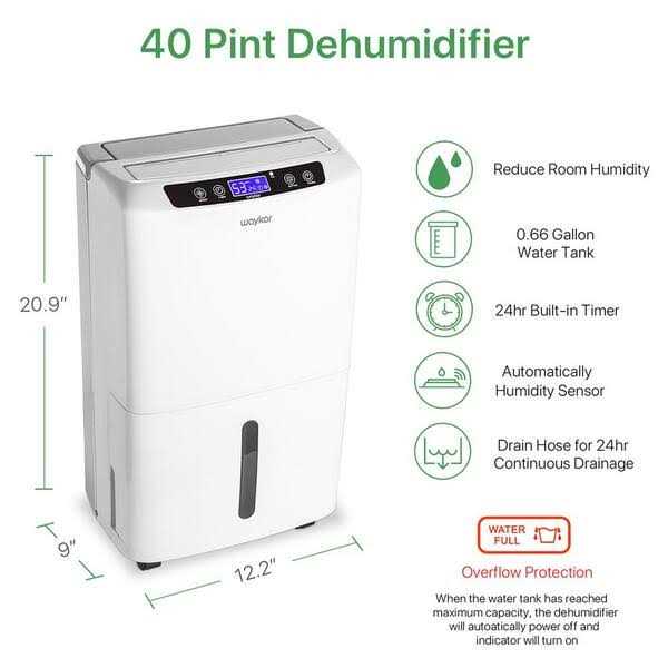 Waykar 2000 Sq. Ft Dehumidifier for Home and Basements with Auto or Manual Drainage
