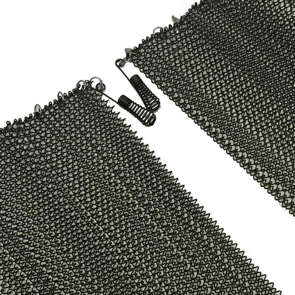 Fireplace Replacement Black Hanging Mesh Curtain Screens Two Panels High X 24 Wide with Pulls